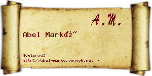 Abel Markó névjegykártya